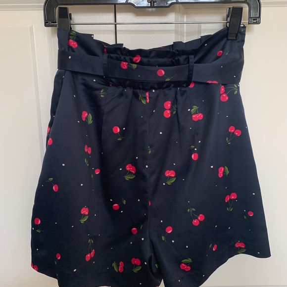 Milly - Cherry Print Flowy Tie Shorts S - Picture 4 of 4